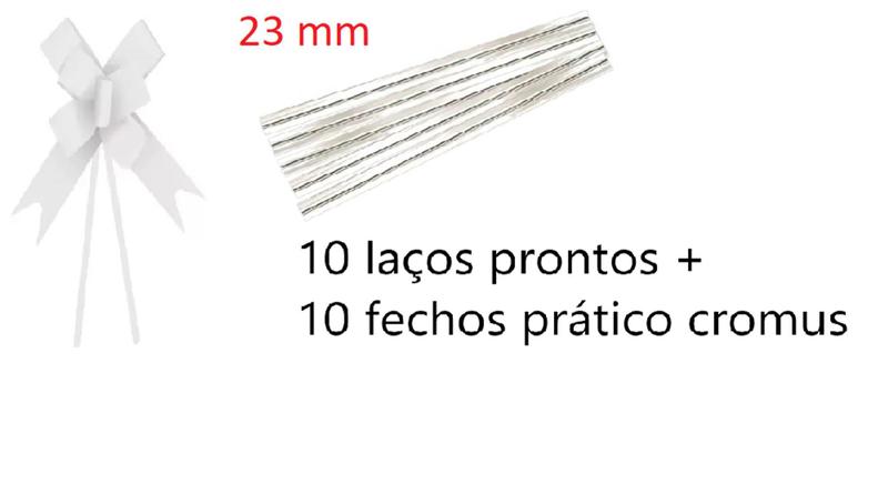 Imagem de Laço Pronto Liso 23 mm- 10 Unidades + Fecho prático Cromus