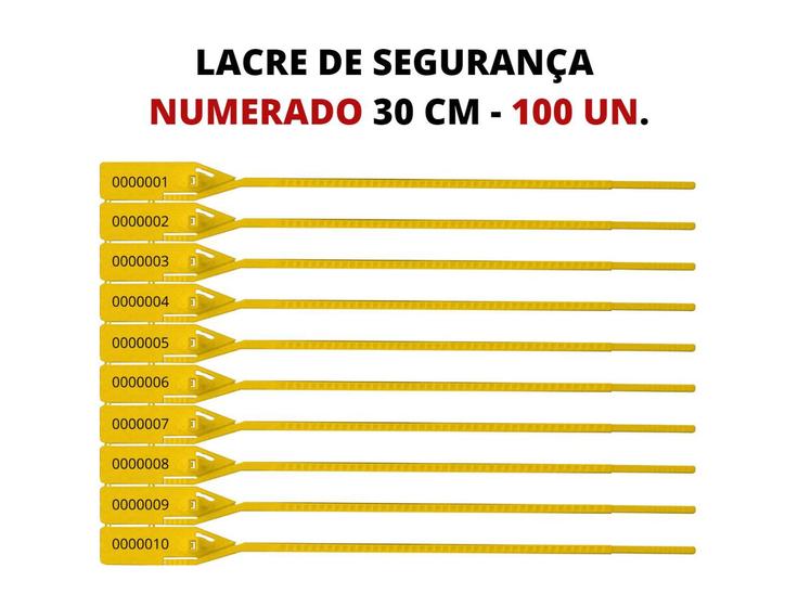 Imagem de Lacre de Segurança para Malote 30 Cm Numerado - 100 Unidades