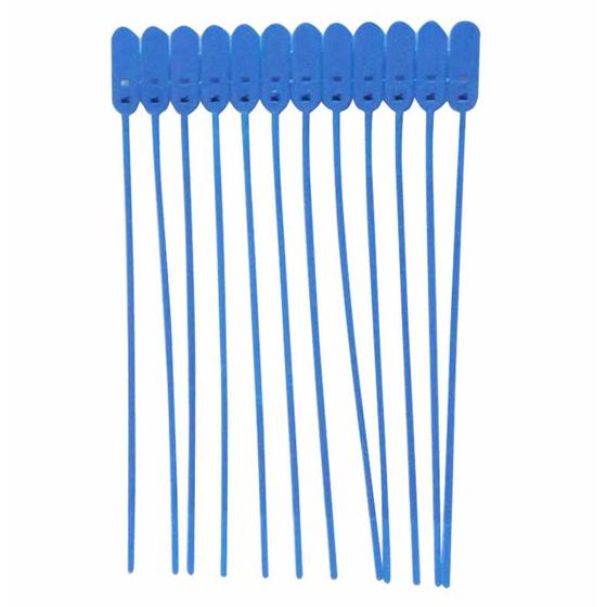 Imagem de Lacre plastico para malote baixo relevo 28cm azul / 100un / k&m lacres