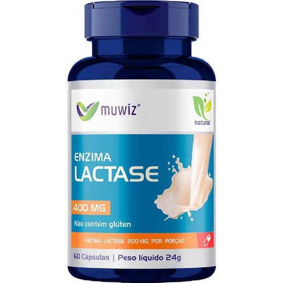 Imagem de Lactase Muwiz (P/ Intolerância a Lactose) com 60 Caps - 400mg - Produto Original