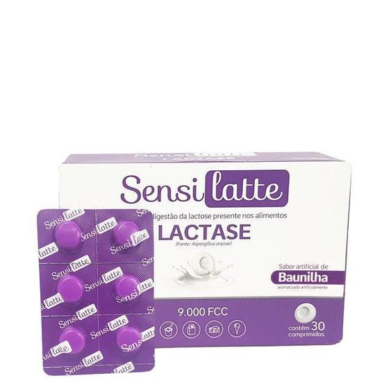 Imagem de Lactase Sensilatte 9.000 Fcc Sabor Baunilha 30 Comprimidos