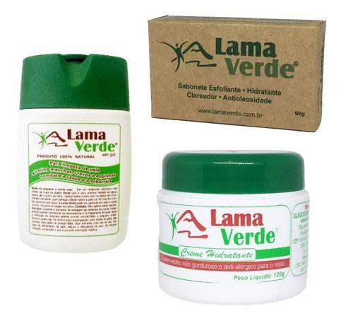 Imagem de Lama Verde Kit Para Tratamento De Pele - Com 3 Itens