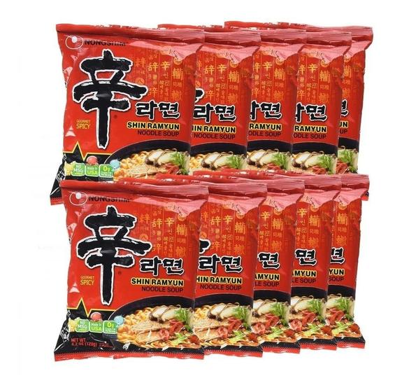 Imagem de Lamen Coreano Shin Ramyun Picante 100gr Nongshim -Kit com 10