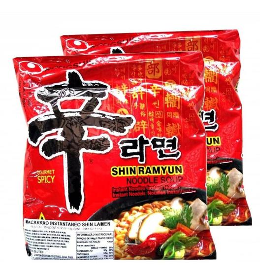 Imagem de Lamen Coreano Shin Ramyun Picante 100gr Nongshim (Kit com 2)