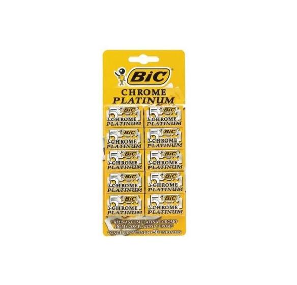 Imagem de Lâmina Bic Chrome Platinum 1 Cartela Com 50 Unidades
