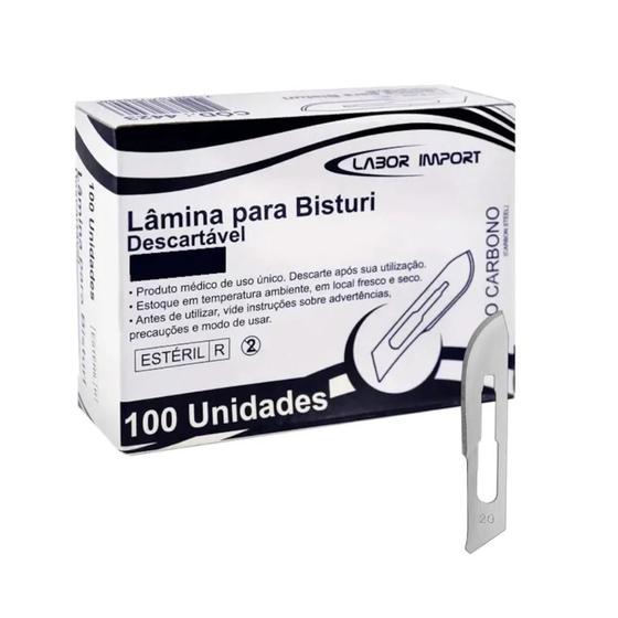 Imagem de Lamina bisturi carbono c/100 (ht) labor import