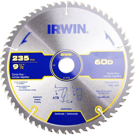 Imagem de Lâmina de Serra Circular 9.1/4” 235MM X 25MM - IW14114 Irwin