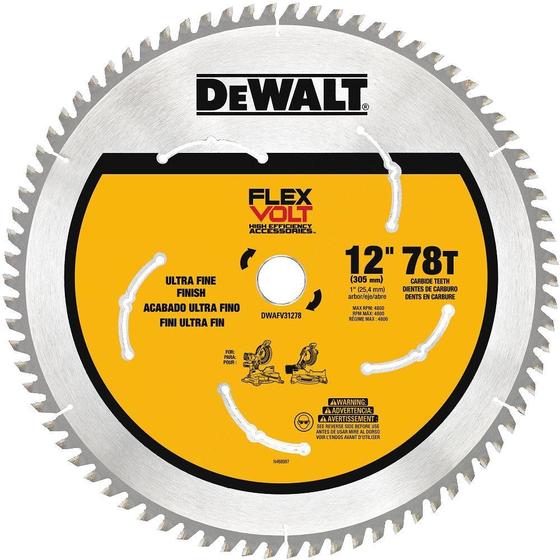 Imagem de Lâmina de serra de esquadria DEWALT DWAFV31278 Flexvolt 78T 12cm