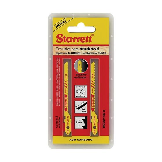 Imagem de Lâmina de Serra Tico-Tico Carbono 82 mm 14D, Encaixe Unificado HCU214S-2 Com 02 Peças Starrett