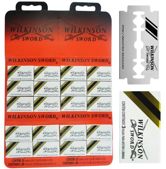 Imagem de Lâmina Inox Barbeiro Wilkinson Sword Cartela Com 20 Caixas