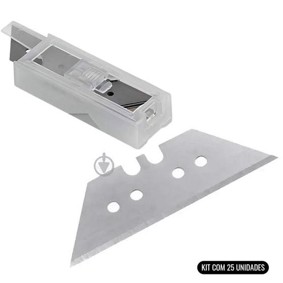 Imagem de Lâmina Para Estilete Trapezoidal Kit Com 25 Peças 7935559 MTX