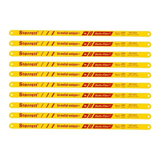 Imagem de Lâmina Serra Manual Bimetálica Com 10 Un 12Pol 24d BS1224 Starrett