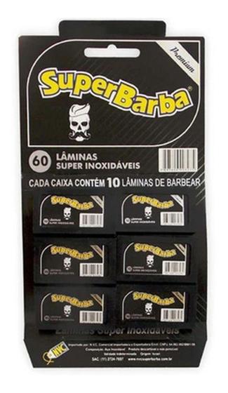 Imagem de Lâmina Super Barba Premium Black 3 cartelas com 60