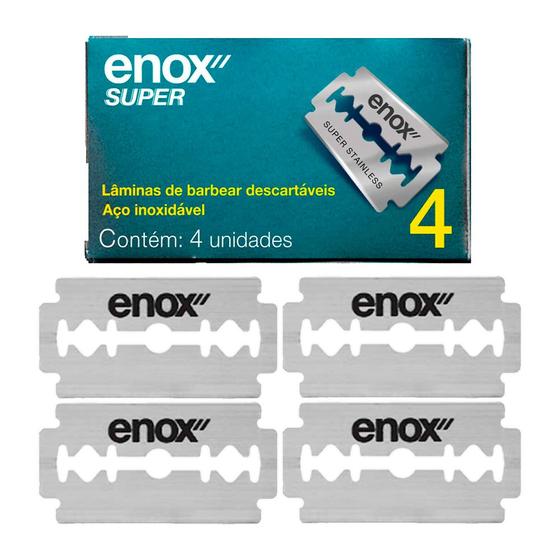 Imagem de Lâminas de Barbear 4un Aço Inoxidável para Barbeador Navalha Super Duplo Fio Enox