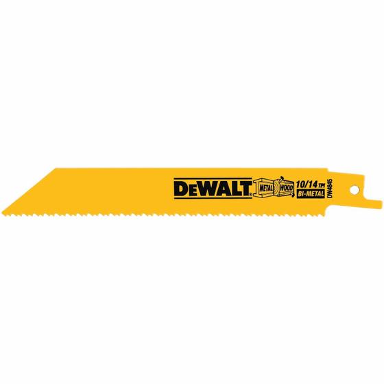 Imagem de Lâminas de Serra Recíproca DEWALT DW4845 (5 Unidades) - 6 Polegadas, 10/14 TPI
