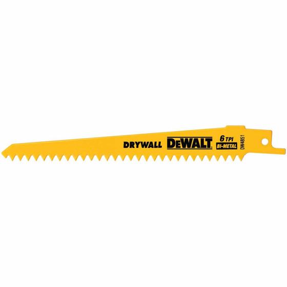 Imagem de Lâminas de Serra Recíproca DEWALT para Gesso - 6cm (Pacote com 5)