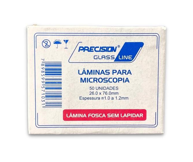 Imagem de Lâminas Microscopia Fosca Sem Lapidar Lamina 26x76mm Com 50 Unidades