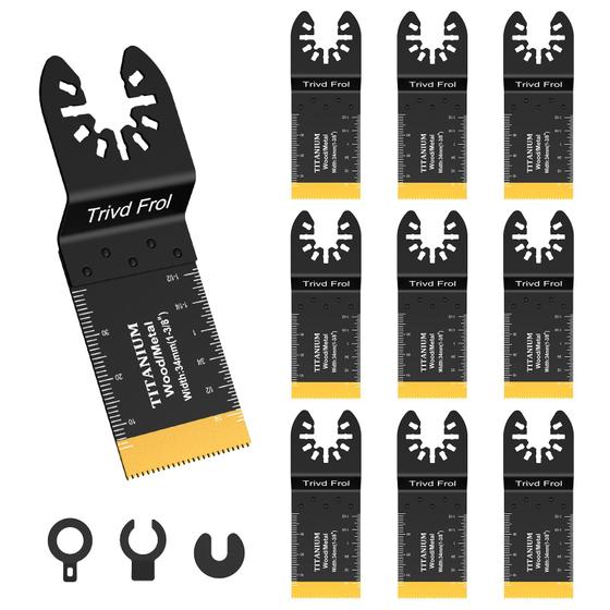 Imagem de Lâminas Oscilantes Trivd Frol Titanium (10 Peças) - Compatíveis com Dewalt
