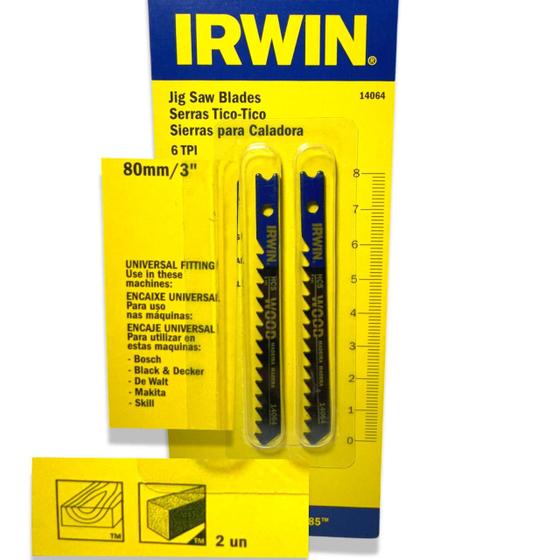 Imagem de Lâminas Serra Tico-tico Encaixe Universal para Bosch, Black&ampDecker, De Walt, Makita e Skill - Irwin