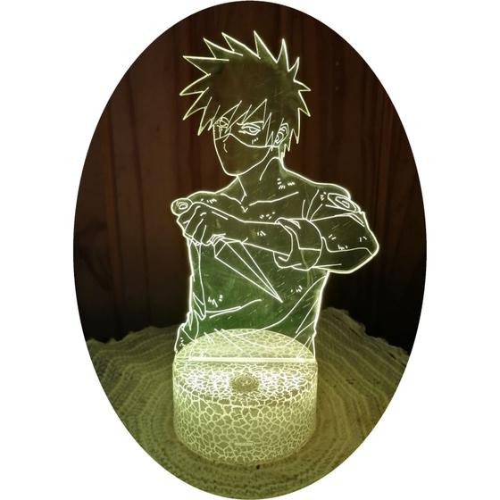 Imagem de Lâmpada 3D Kakashi Hatake - Ilusão de 7 Cores LED