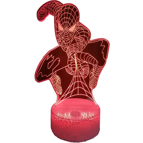 Imagem de Lâmpada 3D Spiderman Avenger LED com sensor de toque de 7 cores