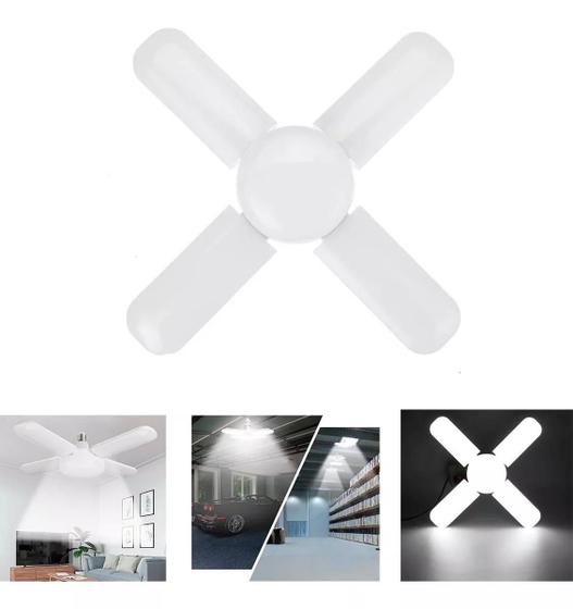 Imagem de Lâmpada 4 Pétala 60w 6500k Bivolt Led Design Ventilador Bivolt Branca Fria E27 Econômica