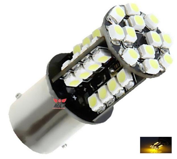 Imagem de Lampada 44 led cambus ba15s 1 polo p21w 1156 1141 laranja 12v