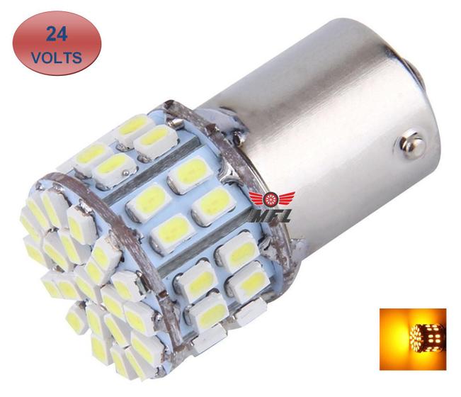 Imagem de Lampada 50 led ba15s 1 polo p21w 1156 1141 laranja 24v