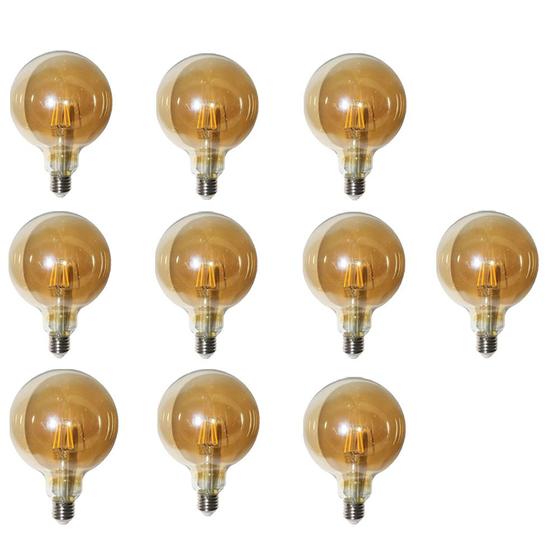 Imagem de Lampada Ballon 38W Multi Filamento Kit 10 Uni Branco Quente Luz Led Retro  Decoraçao Vintage Iluminaçao Casa