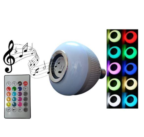 Imagem de Lampada Bluetooth Musical LED Rgb Caixa Som Cores Variadas - Rgb Led