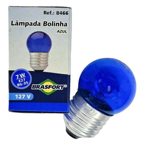 Imagem de Lampada Bolinha Brasfort 7Wx127V. Azul - Kit C/25 Peças