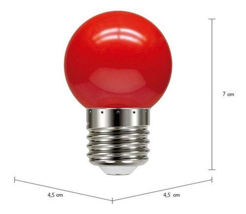 Imagem de Lâmpada Bolinha Decorativa Vermelho G45 E27 Galaxy 127v