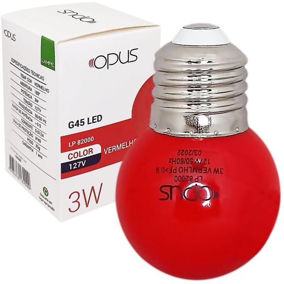 Imagem de Lâmpada Bolinha Led 3W E27 Colorida Vermelha 127v