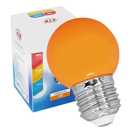 Imagem de Lâmpada Bolinha Led Colorida 1W 127V E27 Laranja