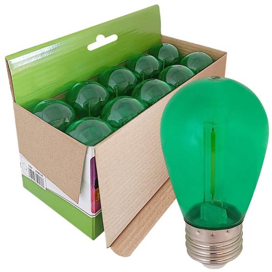 Imagem de Lâmpada Bolinha Led Verde 1W 220V E27 IP65 10 Und Por Caixa