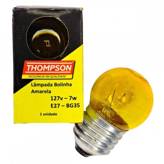 Imagem de Lampada Bolinha Thompson 7Wx127V Amarela . / Kit C/ 10 Peças