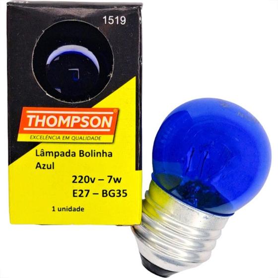 Imagem de Lampada Bolinha Thompson 7Wx220V Azul - Kit C/10 Pecas