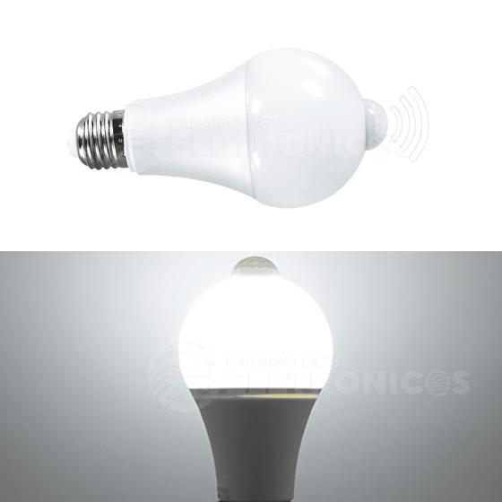 Imagem de Lâmpada Bulbo E27 Com Sensor De Movimento Inteligente LED 9W Branco Frio Bivolt DY8049