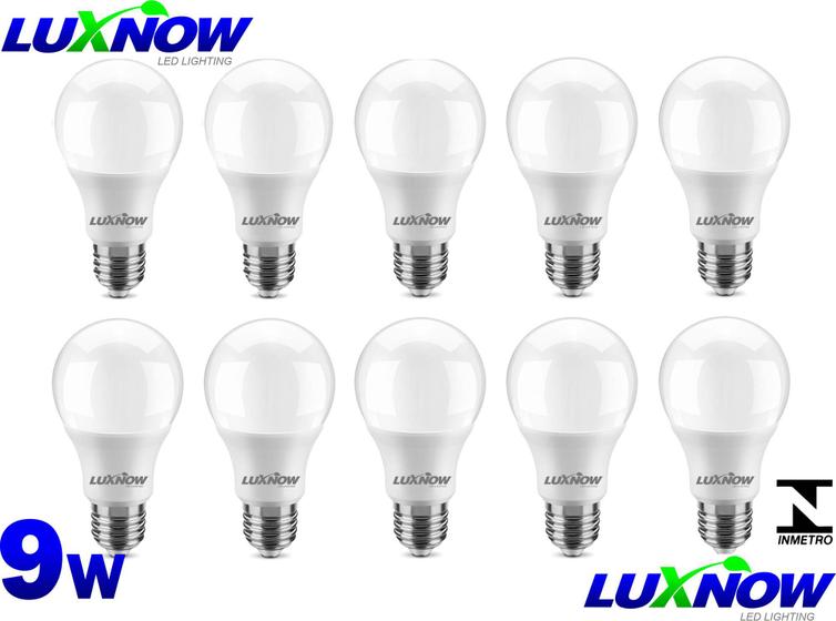 Imagem de Lâmpada Bulbo Led 9w Kit c/10 unidades 6500k Bivolt 110/220v Luxnow