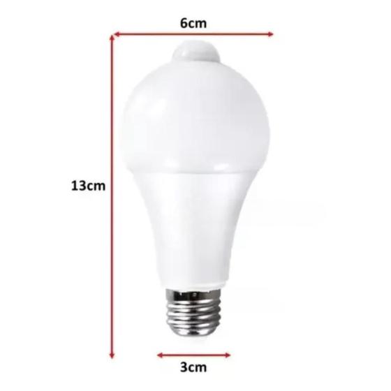 Imagem de Lâmpada Bulbo Led De Presença E27 Luz Fria Bivolt Sensor Com Detecção Automática E Durabilidade
