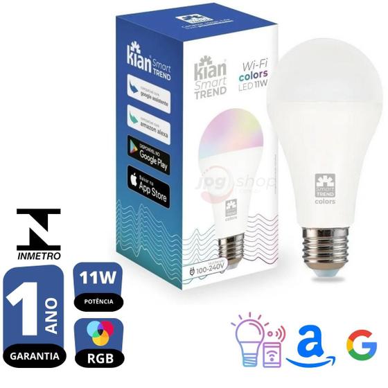 Imagem de Lâmpada Bulbo Smart Color inteligente RGB Wifi E27 Bivolt