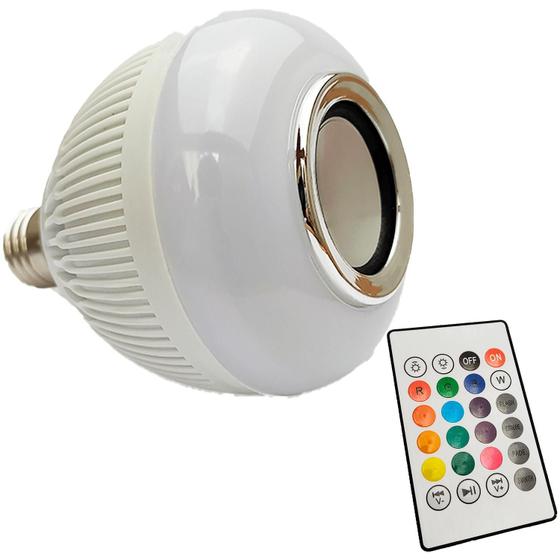 Lâmpada Caixa De Som Bluetooth Rgb Com Controle Remoto Recarregável Musical - Music Bulb Imagem de Lâmpada Caixa De Som Bluetooth Rgb Com Controle Remoto Recarregável Musical
