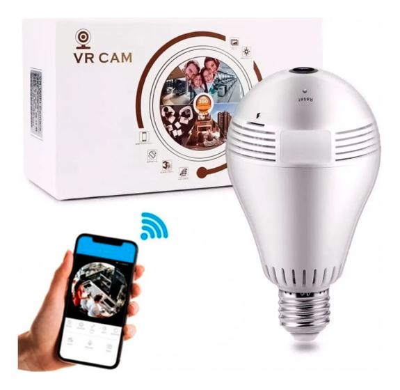 Imagem de Lampada Camera Espiã 360 com Microfone Alarme Sensor De Presença Audio e Video