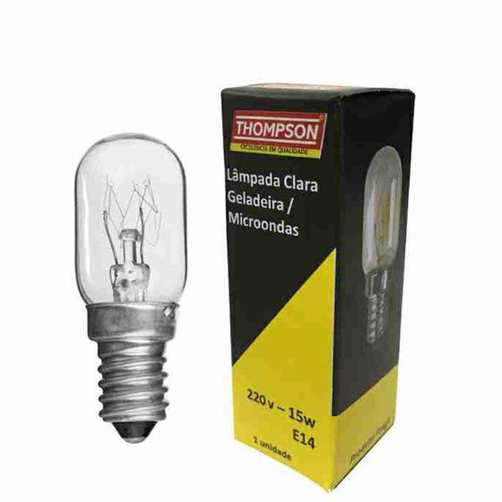 Lâmpada Clara Geladeira/Microondas E14 Thompson 220v 15w Menor preço em Lâmpada Clara Geladeira/Microondas E14 Thompson 220v 15w