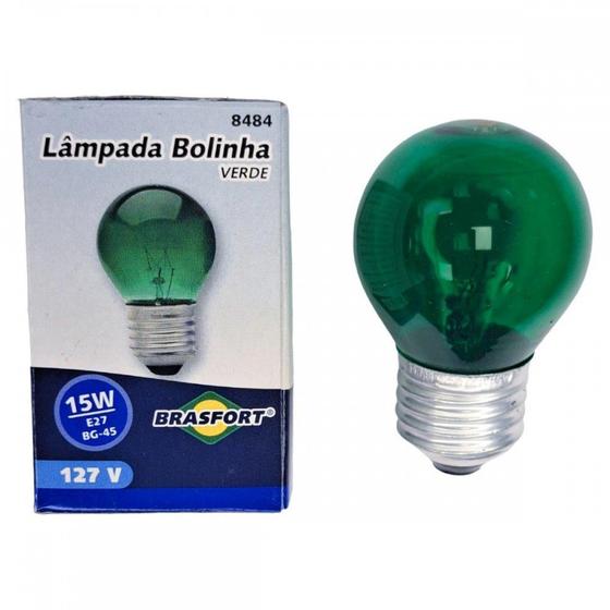 Imagem de Lampada Colorida Brasfort 15Wx127V. Verde . / Kit C/ 25 Peças