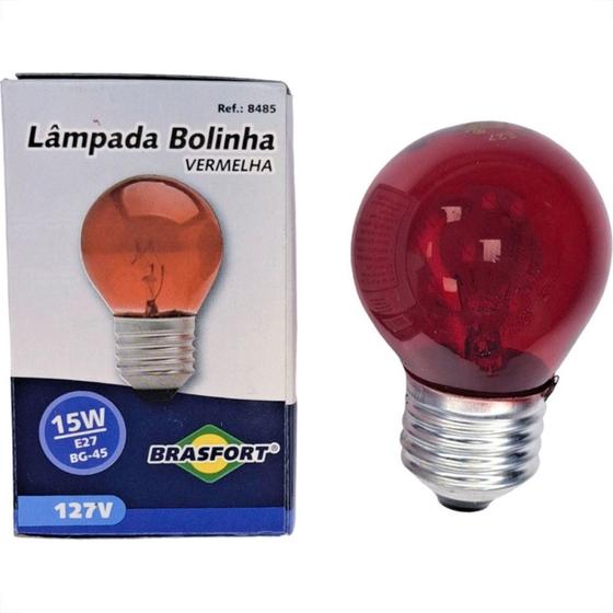 Imagem de Lampada Colorida Brasfort 15Wx127V. Vermelha - Kit C/25 Pecas