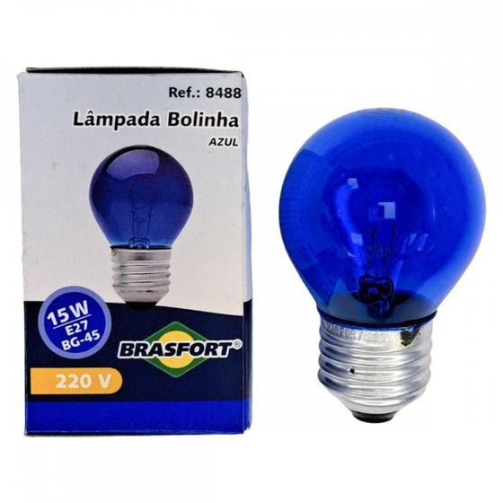 Imagem de Lampada Colorida Brasfort 15Wx220V. Azul . / Kit C/ 25 Peças