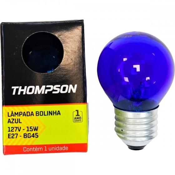 Imagem de Lampada Colorida Thompson 15Wx127V. Azul - Kit C/10 Pecas