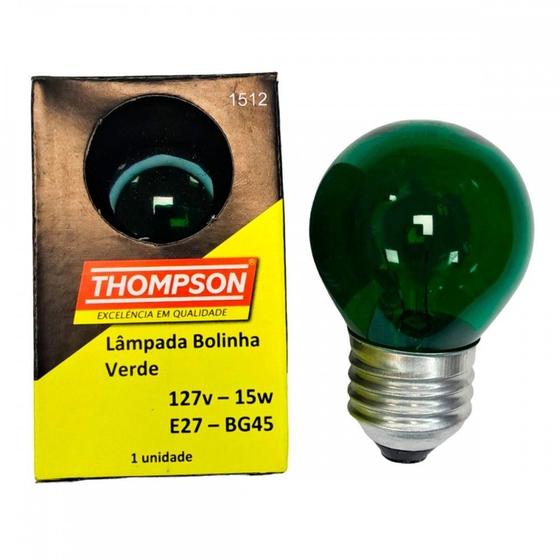 Imagem de Lampada Colorida Thompson 15Wx127V. Verde - Kit C/10 Peca