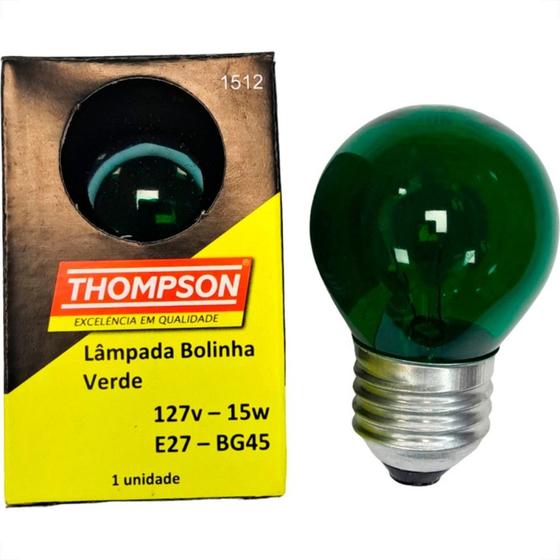 Imagem de Lampada Colorida Thompson 15Wx127V. Verde - Kit C/10 Pecas